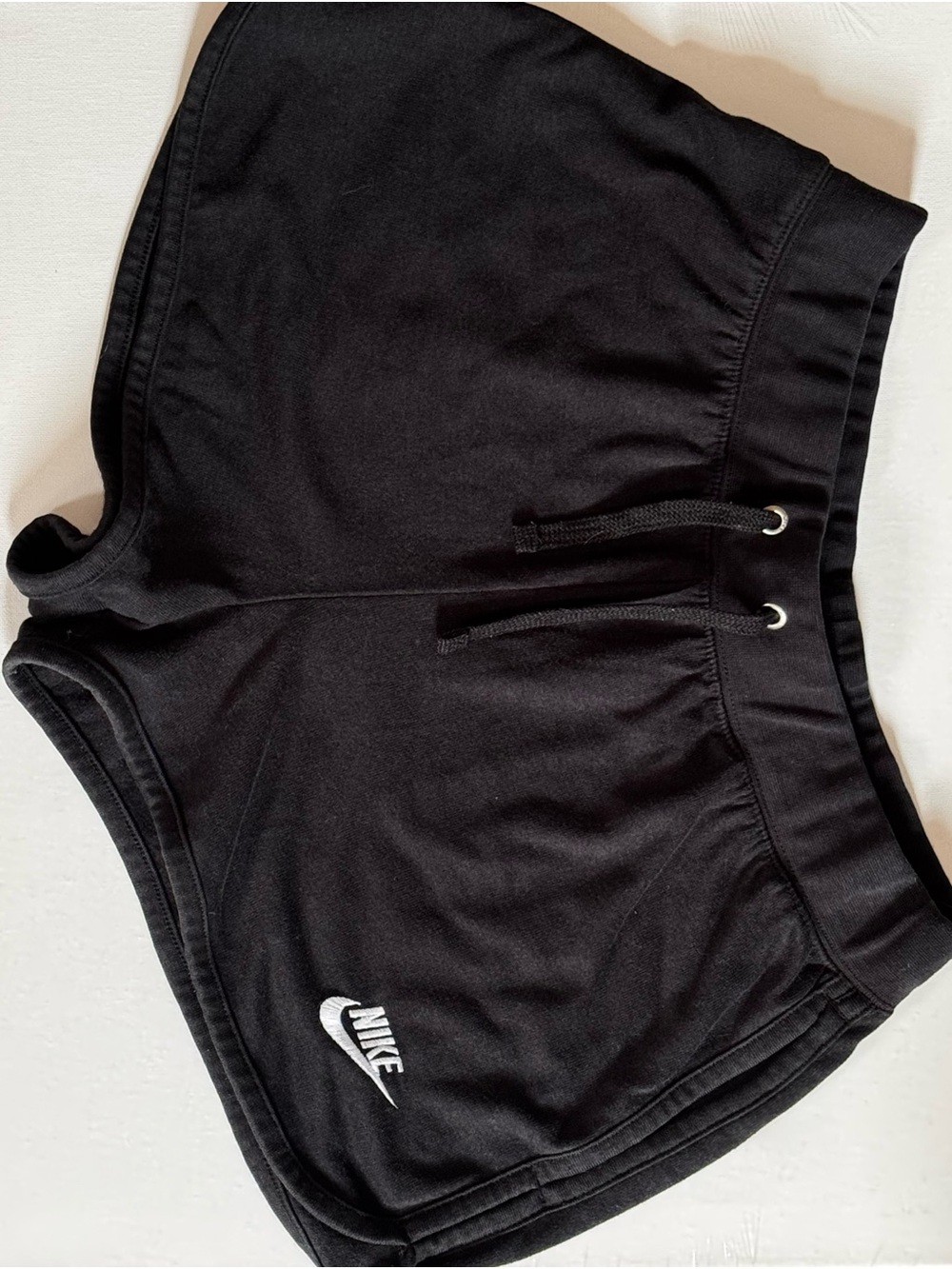 Nike Black Women's Athletic Shorts with White Logo